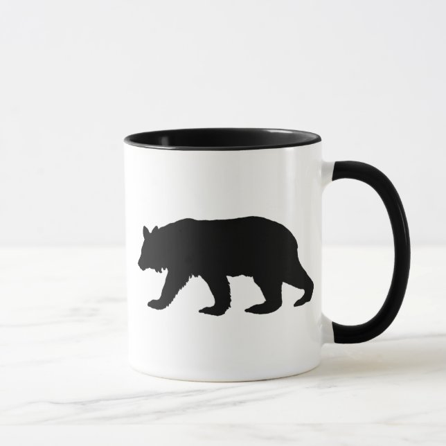 Caneca Silhueta do urso preto (Direita)