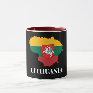 Caneca Silhueta e bandeira da Lituânia