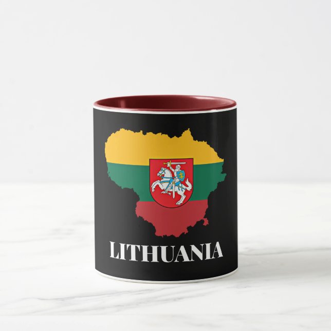 Caneca Silhueta e bandeira da Lituânia (Centro)