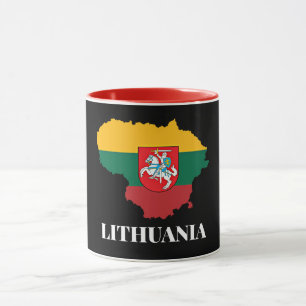 Caneca Silhueta e bandeira da Lituânia