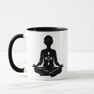 Caneca Silhueta Meditativa com Símbolo de Atenção Plena