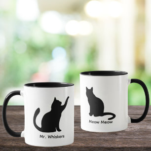 Caneca Silhueta personalizada Amante de Gatos
