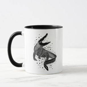 Caneca Silhueta Preta de um Crocodilo