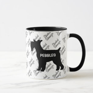 Caneca Silhuette de cachorro Schnauzer Padrão PERSONALIZA