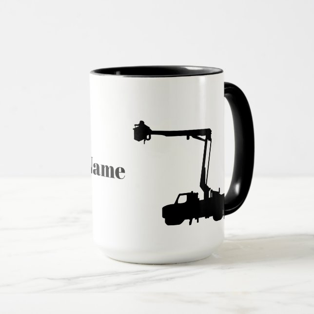 Caneca Silhuette de Lineman Truck e Linemen Mug (Frente Esquerda)
