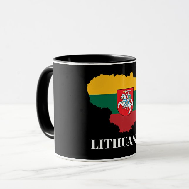 Caneca Silhuette e bandeira da Lituânia (Frente Esquerda)