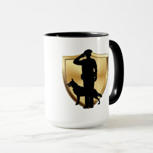Caneca Silhuette of Policial and K-9 Dog Mug
