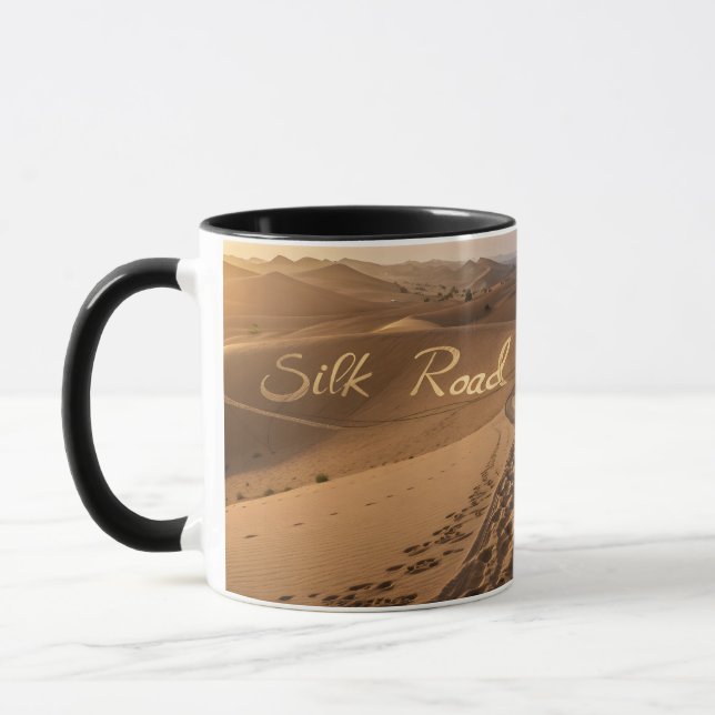 Caneca Silk Road Desert Landscape Typography Art (Esquerda)