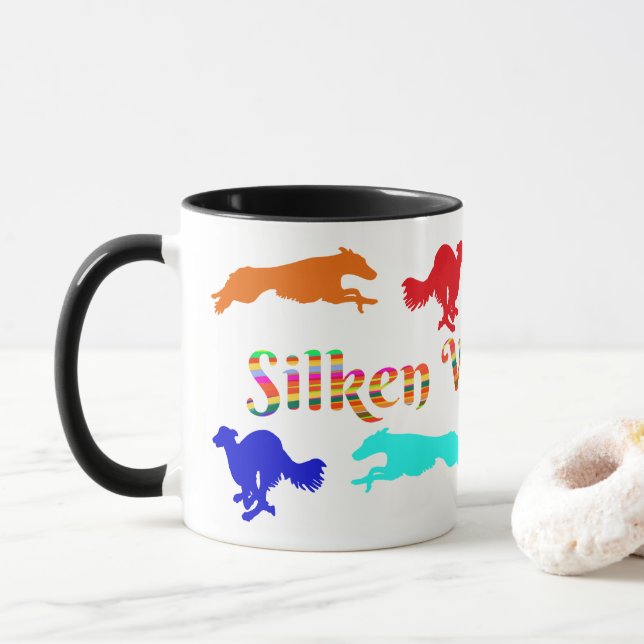 Caneca Silken Windhound Executando Mug De Café (Com Donut)