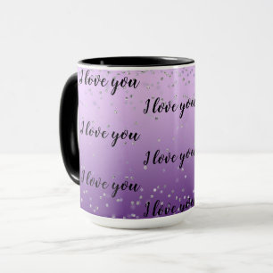 Caneca Silver Confetti Purple Ombro Love