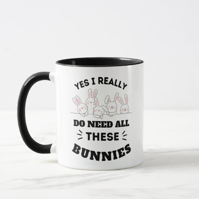Caneca Sim, eu realmente preciso de todos esses coelhinho (Esquerda)
