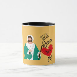 Caneca "Sim, Jesus Me Ama" Amarelo