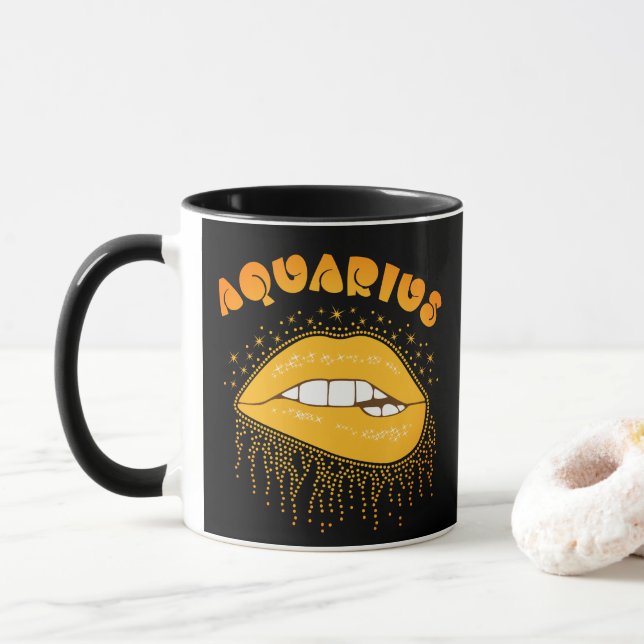 Caneca Símbolo Aquarius Zodiac (Com Donut)