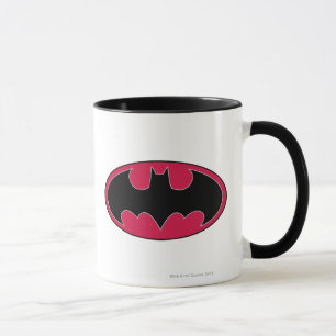Caneca Símbolo Batman Logotipo preto vermelho