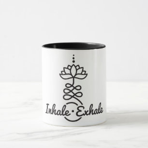 Caneca Símbolo budista Lotus Unalome/ Inalar Exalar