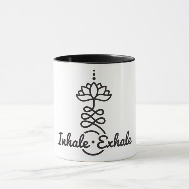 Caneca Símbolo budista Lotus Unalome/ Inalar Exalar (Centro)