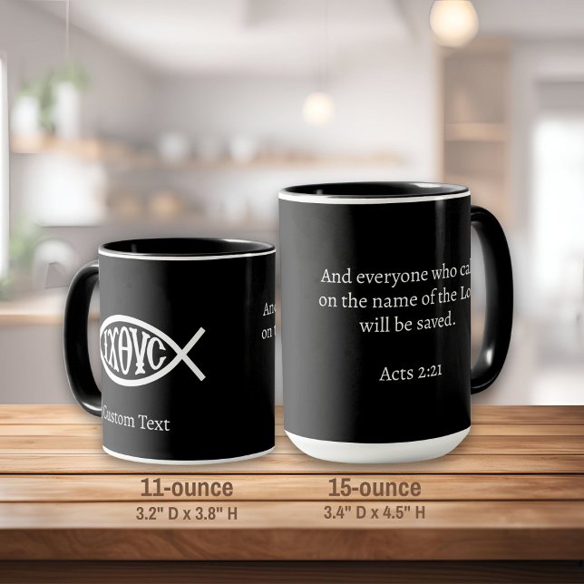 Caneca Símbolo Cristão Ichthys (Criador carregado)