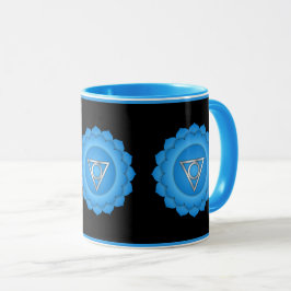 Caneca Símbolo de Chakra da Garganta Azul Mindice e cicat