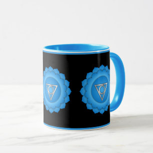 Caneca Símbolo de Chakra da Garganta Azul Mindice e cicat