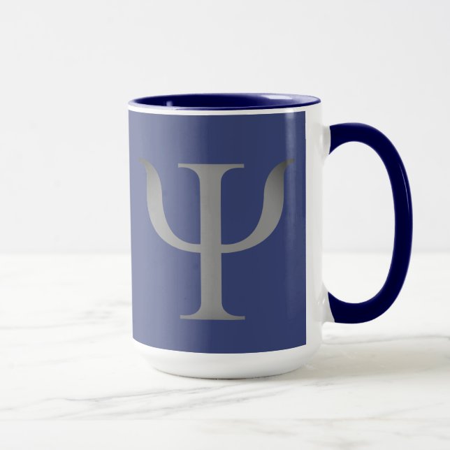 Caneca Símbolo de Ciência da Psicologia Marinho Blue Mug (Direita)