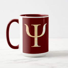 Caneca Símbolo de Ciência da Psicologia Maroon Red Mug
