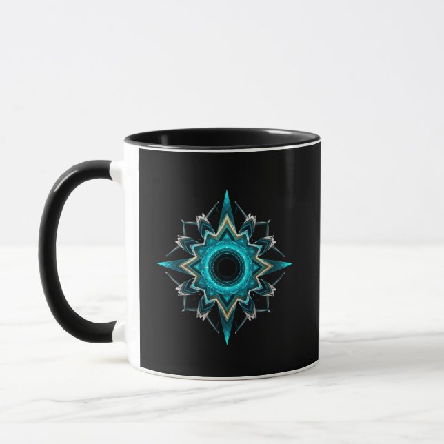 Caneca Símbolo de Identidade Abstrata do Núcleo do Observ (Esquerda)