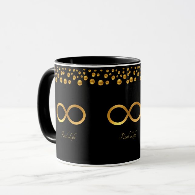 Caneca Símbolo de Infinito Dourado (Frente Esquerda)