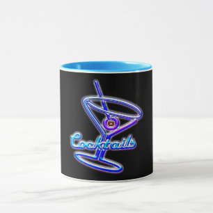 Caneca Símbolo de neon retrô do coquetel Martini