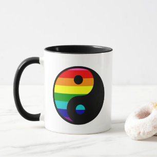 Caneca Símbolo de Orgulho LGBTQ Yin Yang Arco-íris de Equ