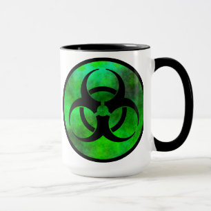 Caneca Símbolo de perigo biológico de nevoeiro verde Mug