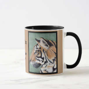 Caneca Símbolo de Tigre Siberiano Personalizar Nome Caf