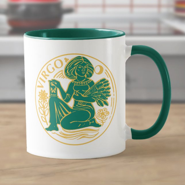 Caneca Símbolo de Virgem do Zodíaco (Criador carregado)