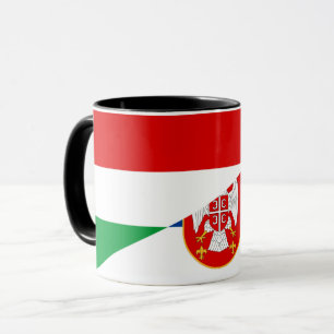 Caneca símbolo do país do pavilhão da sérvia na hungria