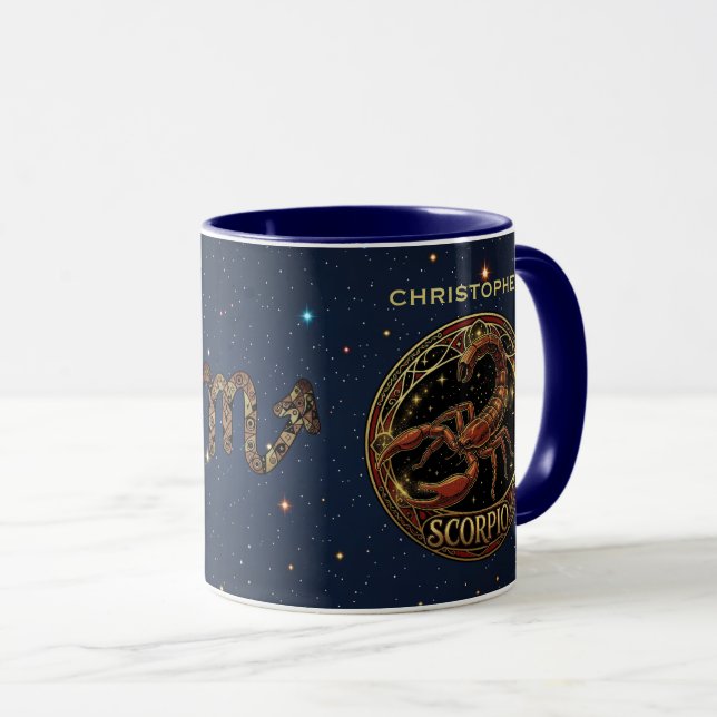 Caneca Símbolo do Zodíaco Escorpião (Frente Esquerda)