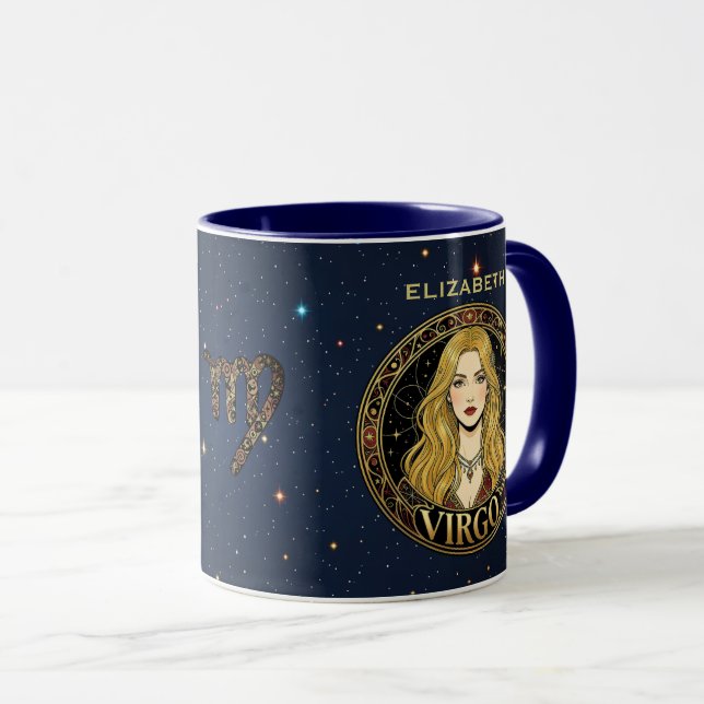 Caneca Símbolo do Zodíaco Virgem Virgem (Frente Esquerda)