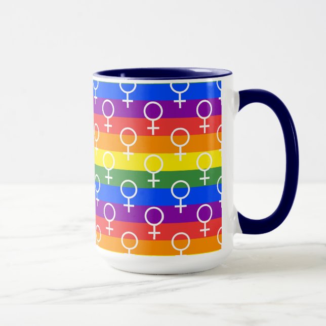 Caneca Símbolo feminino do padrão arco-íris (Direita)