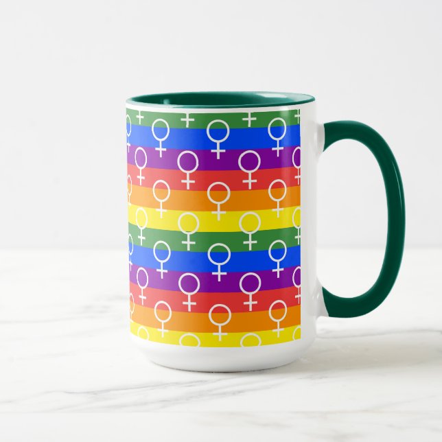 Caneca Símbolo feminino do padrão arco-íris (Direita)