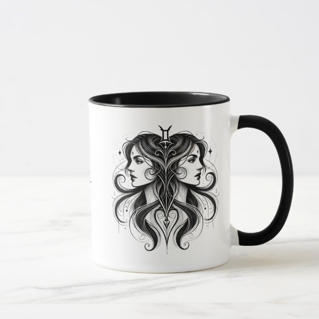 Caneca Símbolo Gêmeos Zodíaco Astrologia (Direita)