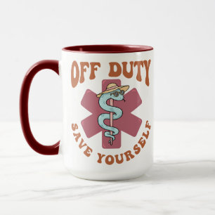 Caneca Símbolo Médico Enfermeira Engraçado Salve-se Fora