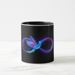 Caneca Símbolo Neon Infinity com Hummingbird brilhante
