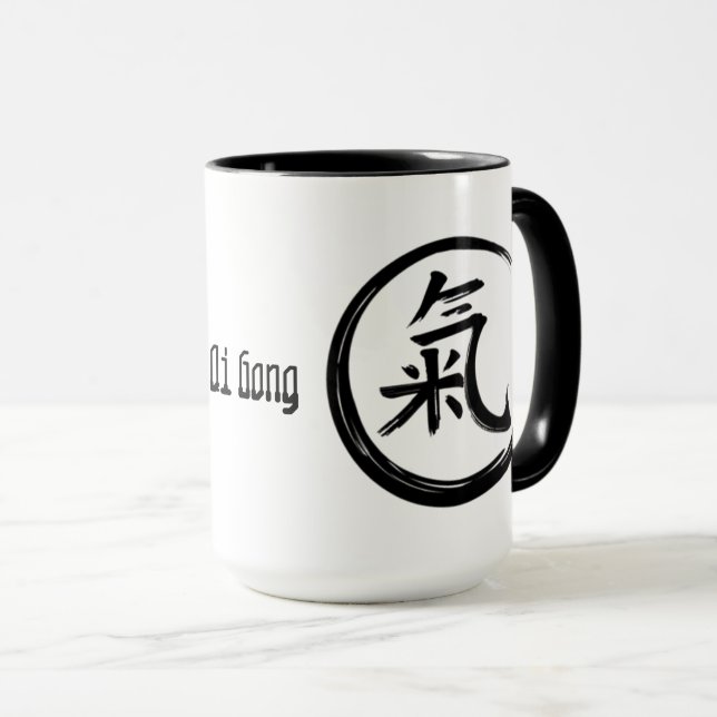 Caneca Símbolo preto QiGong (Frente Esquerda)