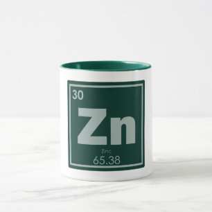 Caneca Símbolo químico de zinco fórmula química: