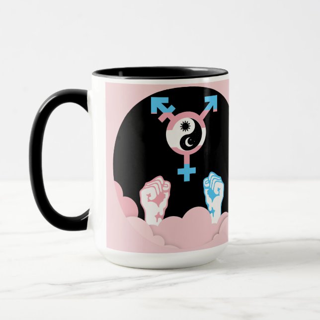 Caneca Símbolo Transgênero Sol e Lua Poder e Equilíbrio (Esquerda)