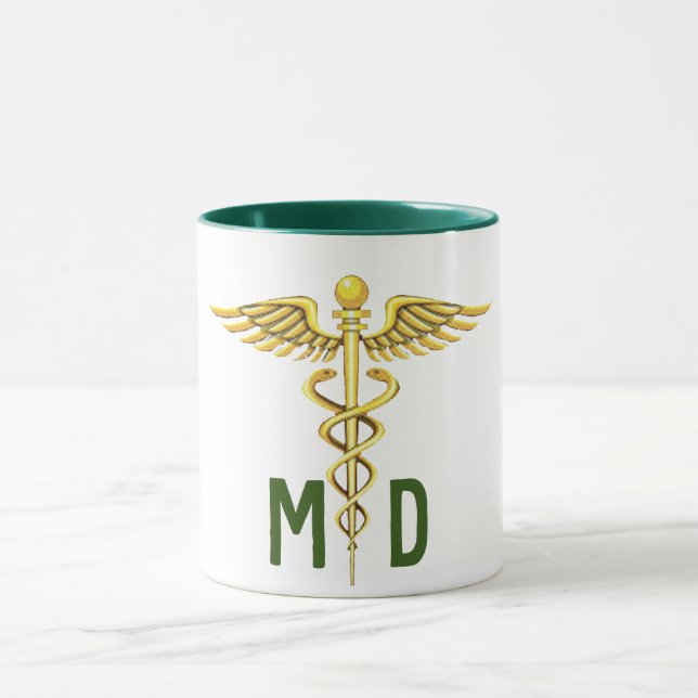Caneca símbolo universal da profissão médica de médico md (Centro)