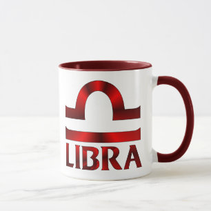 Caneca Símbolo vermelho do horóscopo do Libra