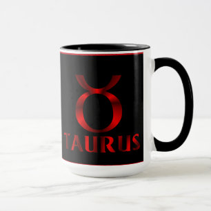 Caneca Símbolo vermelho do horóscopo do Taurus