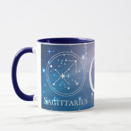 Caneca Símbolo Zodítico Cugado SAGITTARIUS Monograma Azul