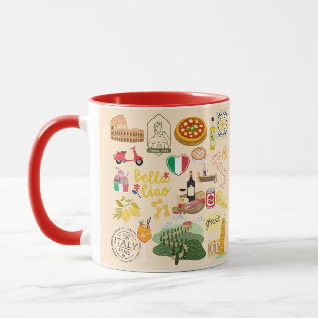 Caneca Símbolos da Itália (Esquerda)