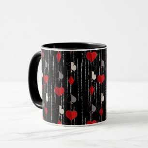 Caneca Símbolos de cartas de jogar pôquer.