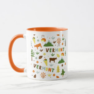 Caneca Símbolos de Estado Tema de Arte Vetor Vermont